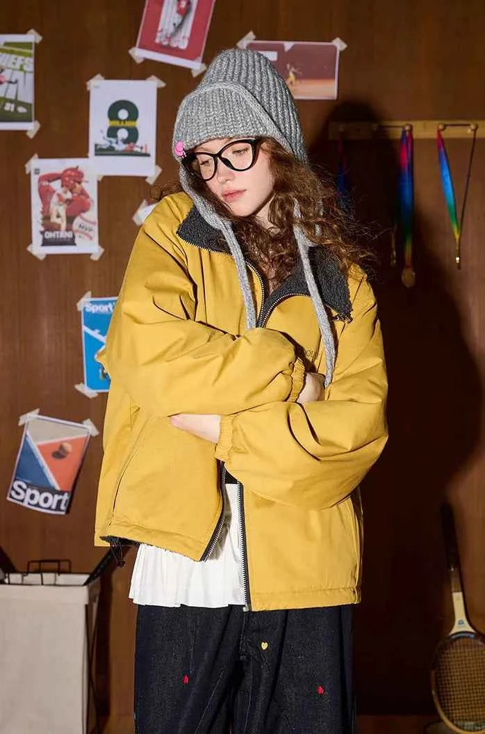Winter Reversible Embroidered American Windbreaker Jacket