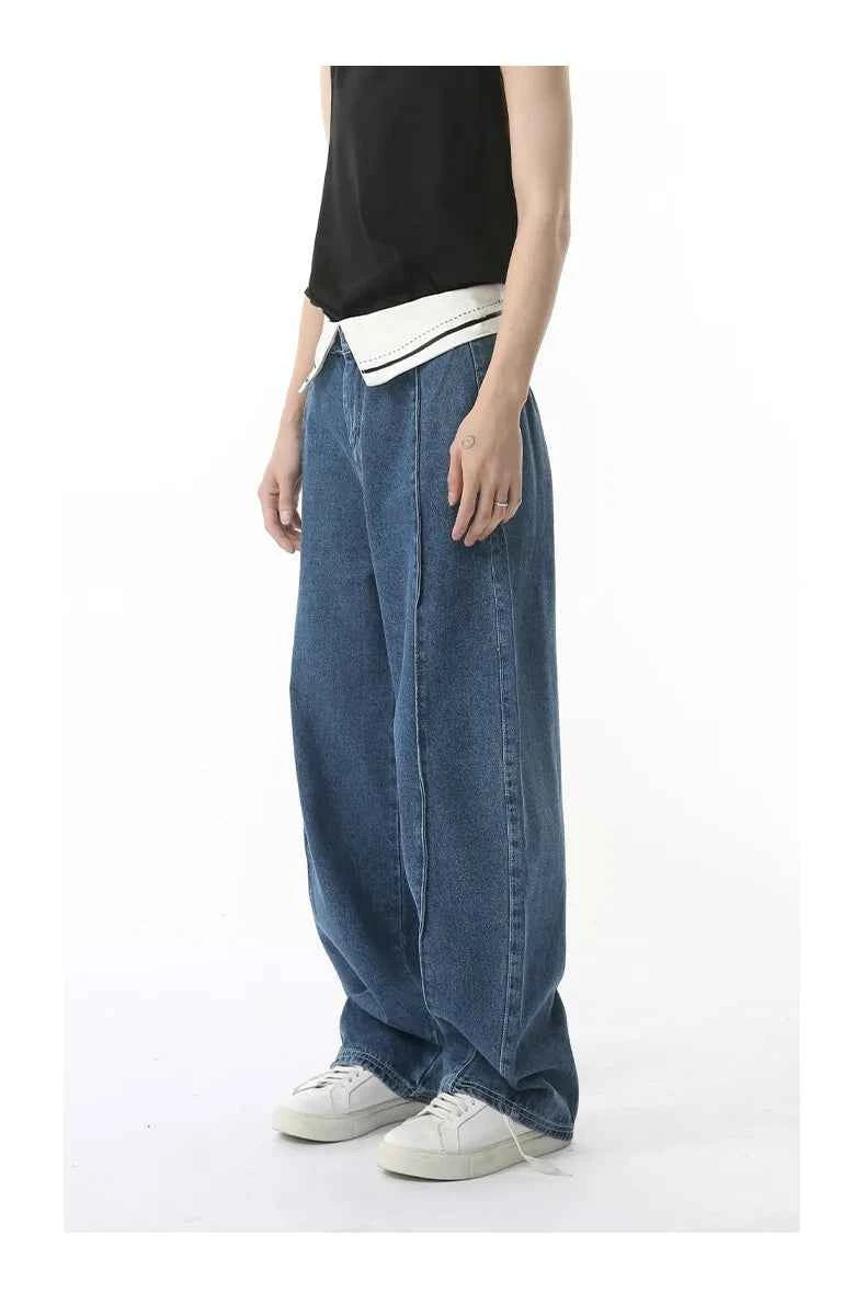 High quality personalized fold waist Jeans