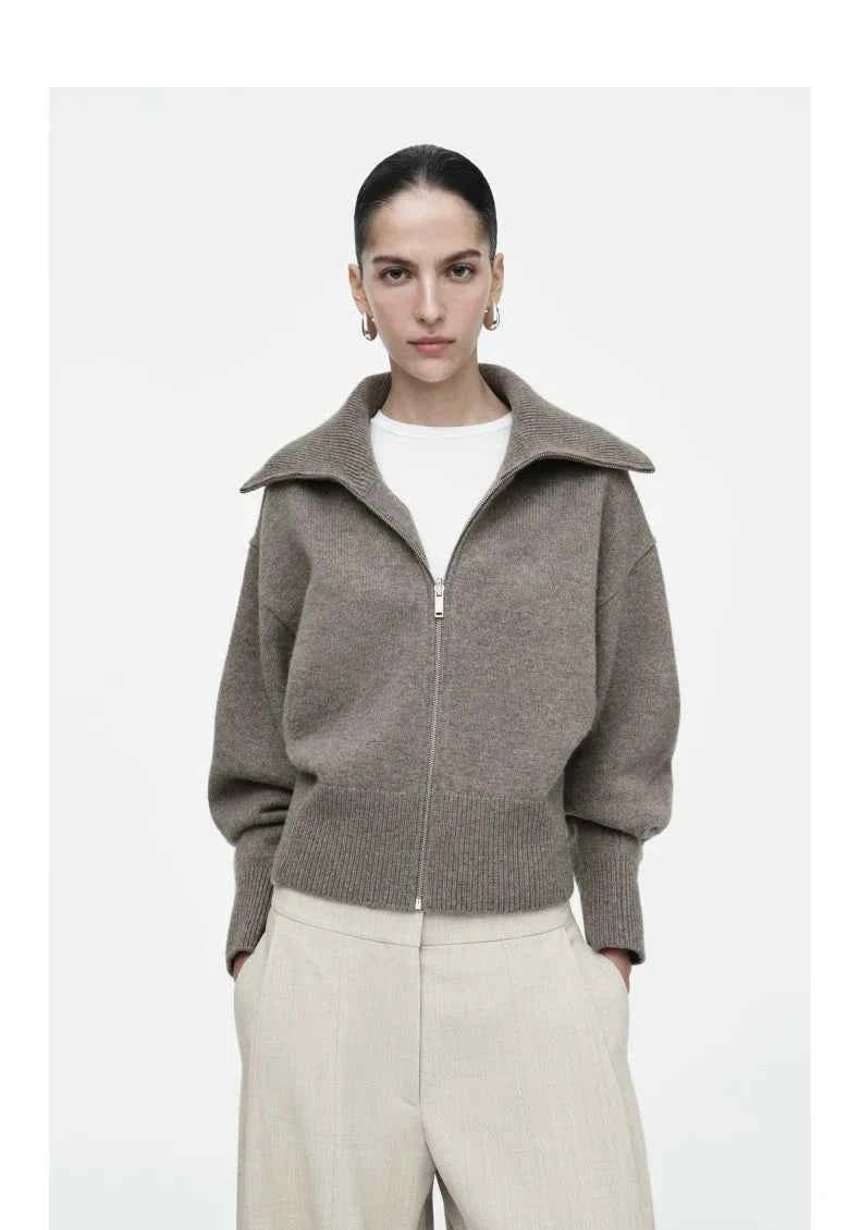Ethereal Winter Cos Casual Knitted Zipper Sweater
