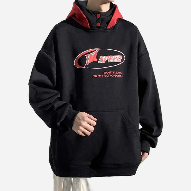 Streetwear Retro Letter Printed Loose Hoodie