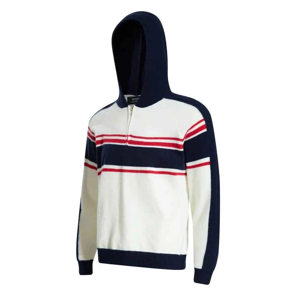 Retro Loose Knit Half Zip Raglan Sleeve Hooded Sweater