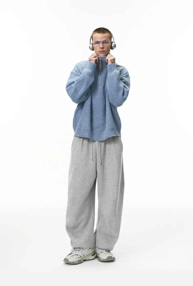 Patchwork Cozy Fleece Blade Wide Leg Jogger