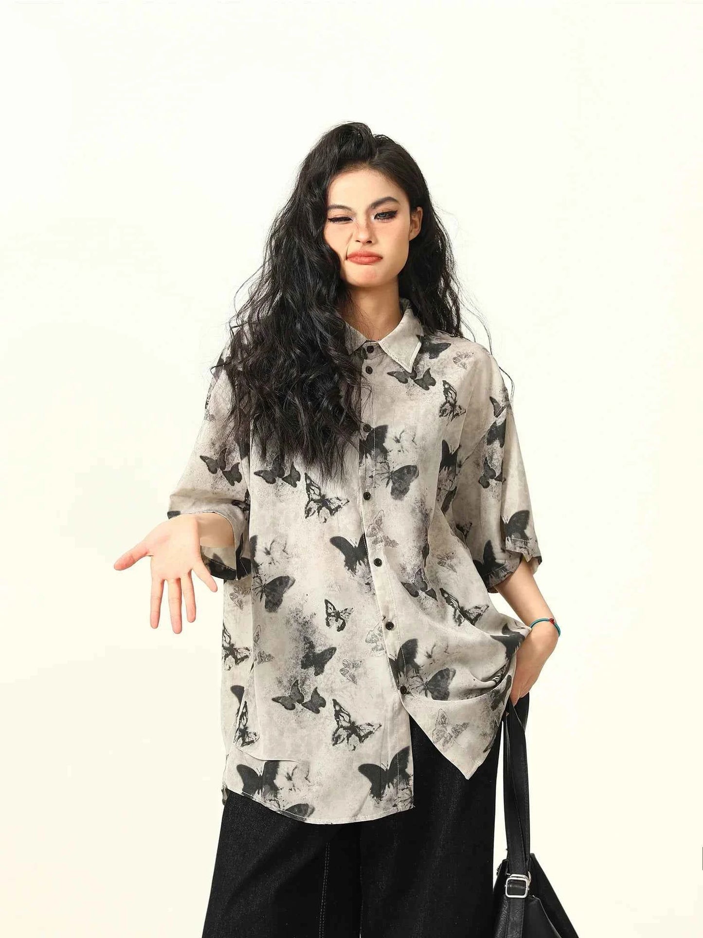 Women Butterfly Print Casual Shirt