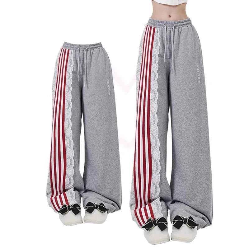 Essential High Waist Drawstring Straight Leg Sweatpants