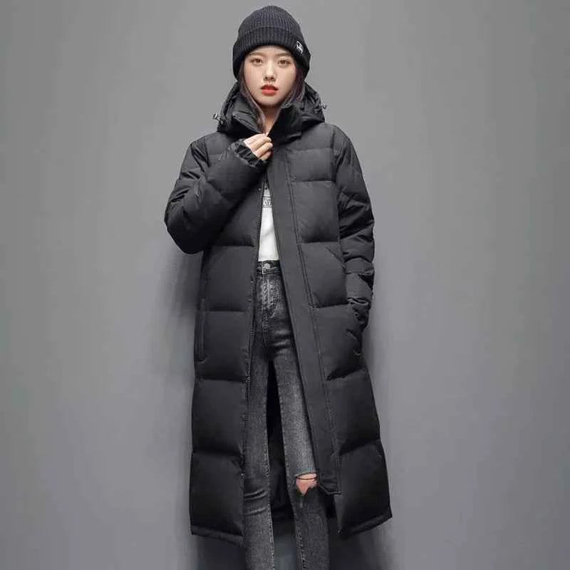 Versatile Long Hooded Down Parka Puffer Coat