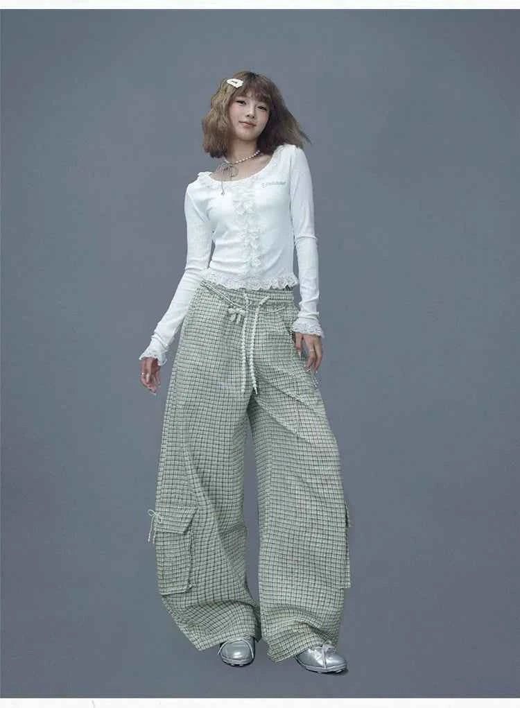 Apricot Pearl Check Dance Pants