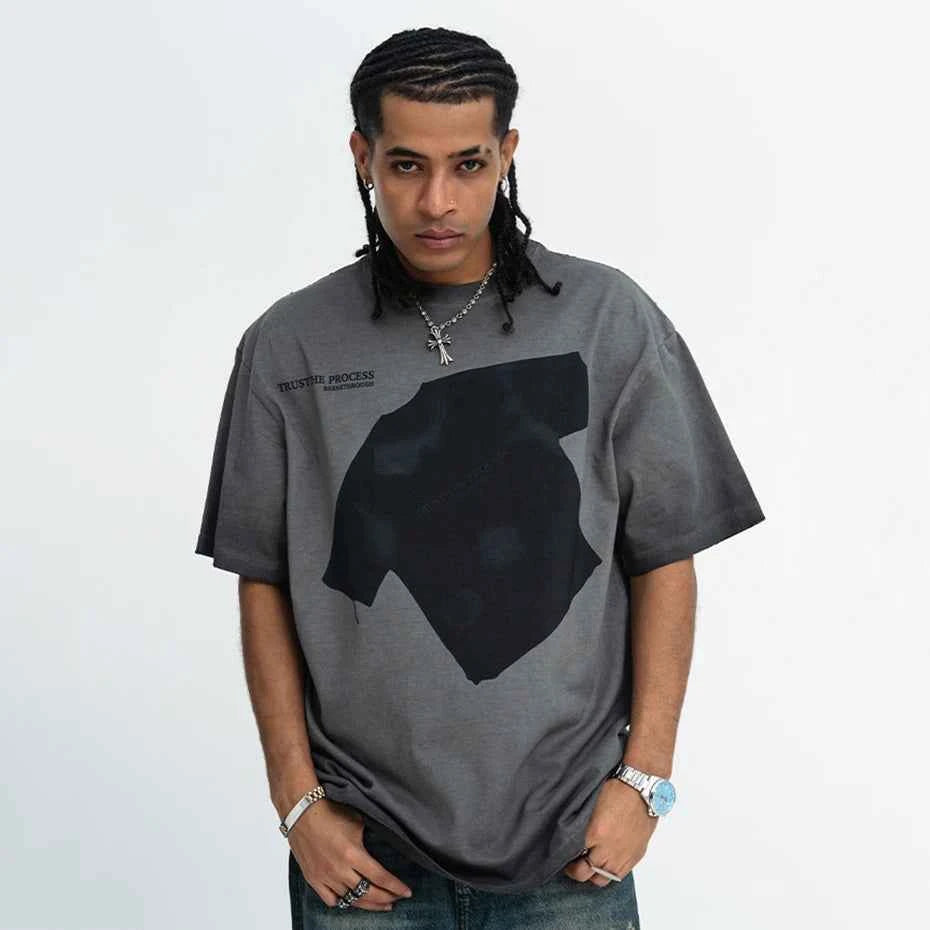 LUW "Archive-Aesthetic" Vintage Tee - Oversized Harajuku Streetwear T-Shirt