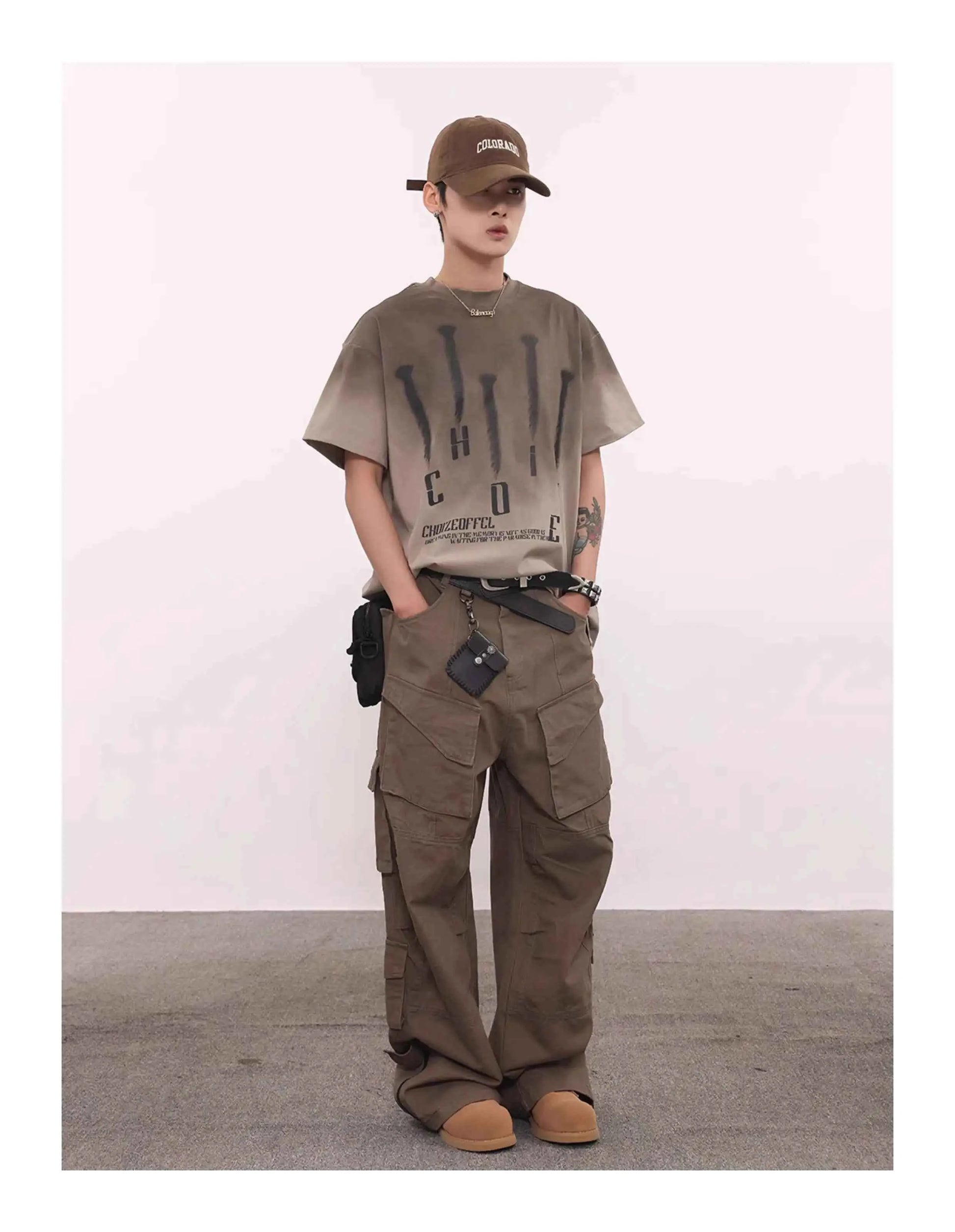 Vintage Washed Graphic Print Short Sleeve T-Shirt