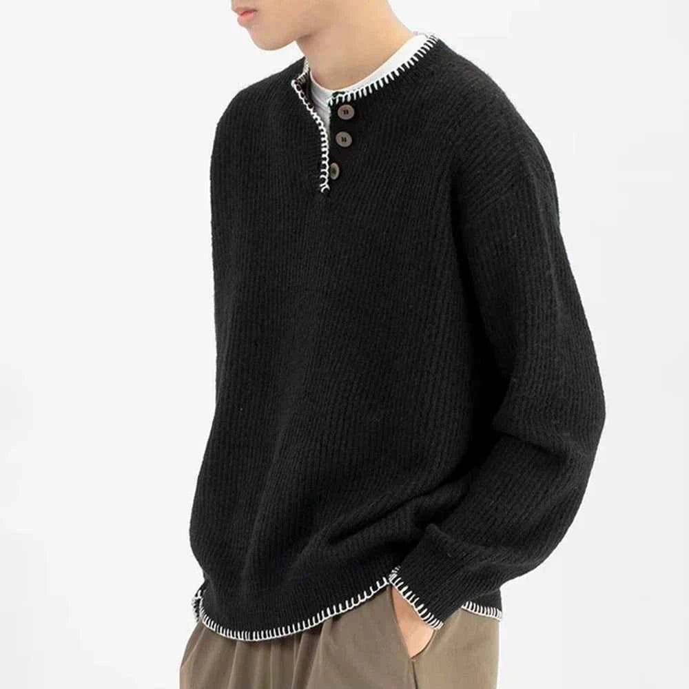 Long-lasting Men Retro Loose Collar Sweater