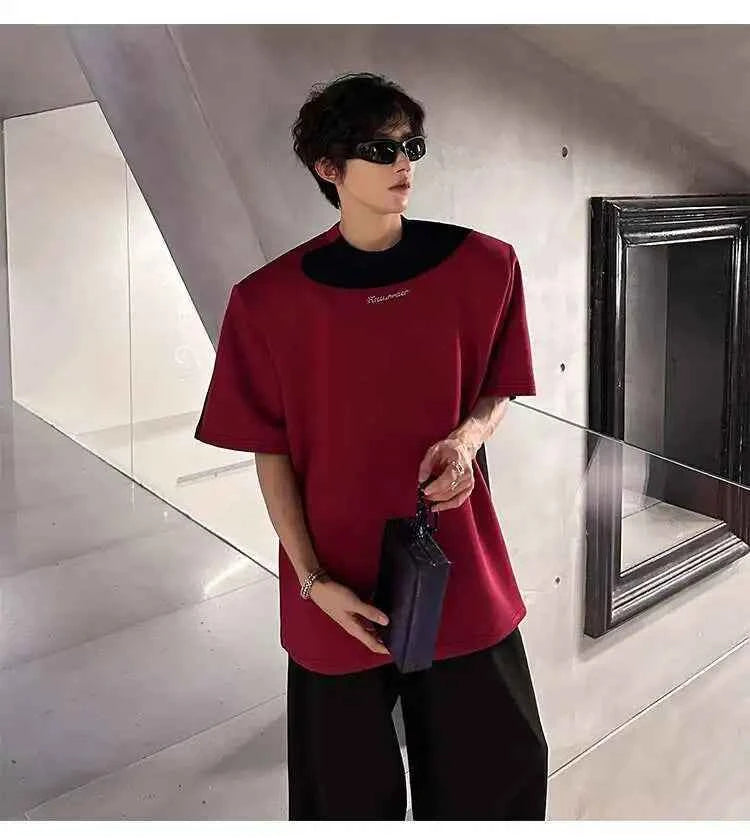 Versatile Stylish Color Contrast Short Sleeve T-Shirt