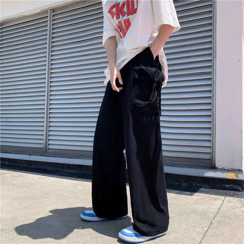 Y2K Japanese Style Loose Straight Leg Cargo Pants