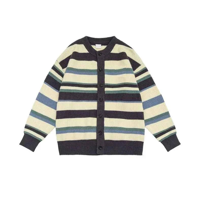 Casual Retro Cozy Striped Knitted Cardigan