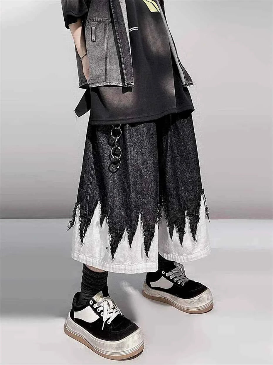 Vintage Patchwork Hip Hop Denim Jorts