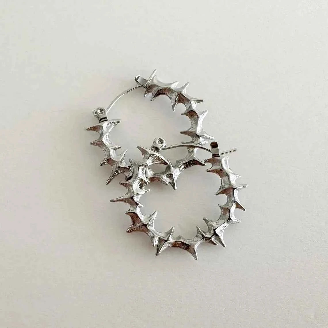 Vintage Punk Thorn Spike Stud Earrings