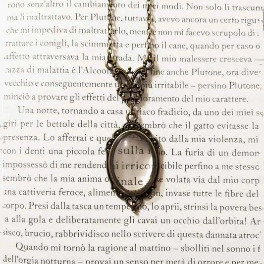 Gothic Vintage Magnifying Glass Pendant Necklace