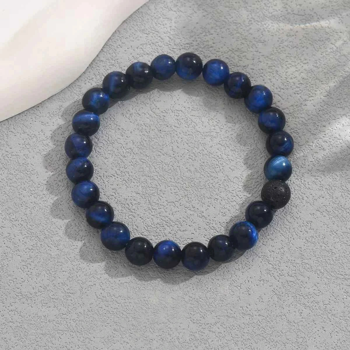 Vintage Blue Tiger Eye Beaded Bracelet