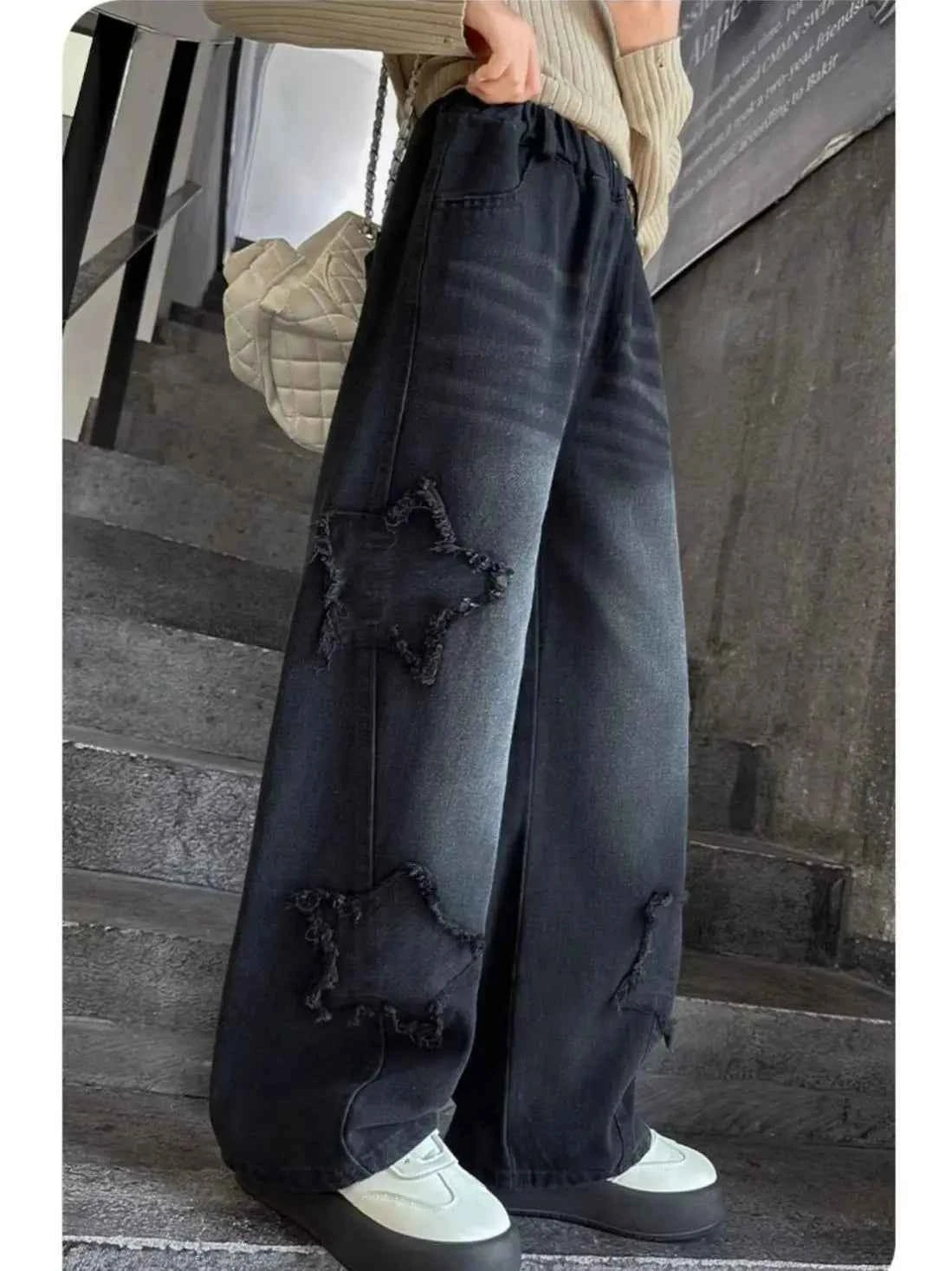 Straight & Sleek Black High Waist Wide Leg Jeans