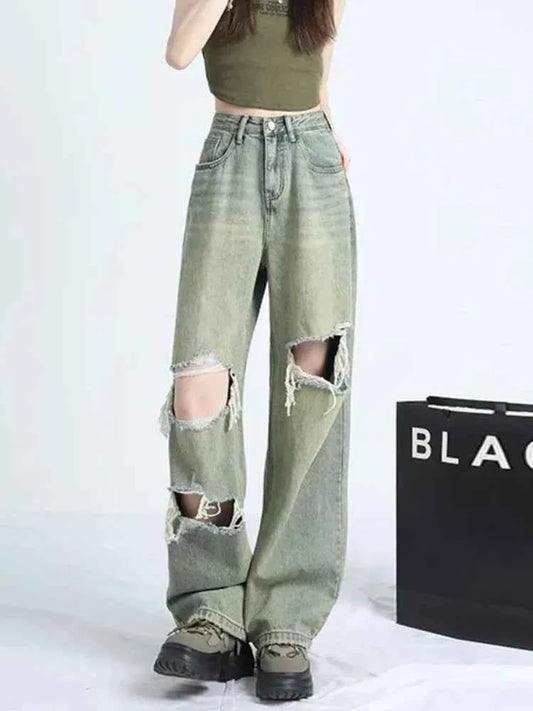 Y2K Streetwear Vintage American Style High Waist Jeans
