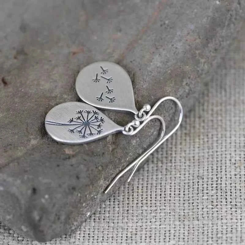 Dainty Vintage Dandelion Drop Earrings
