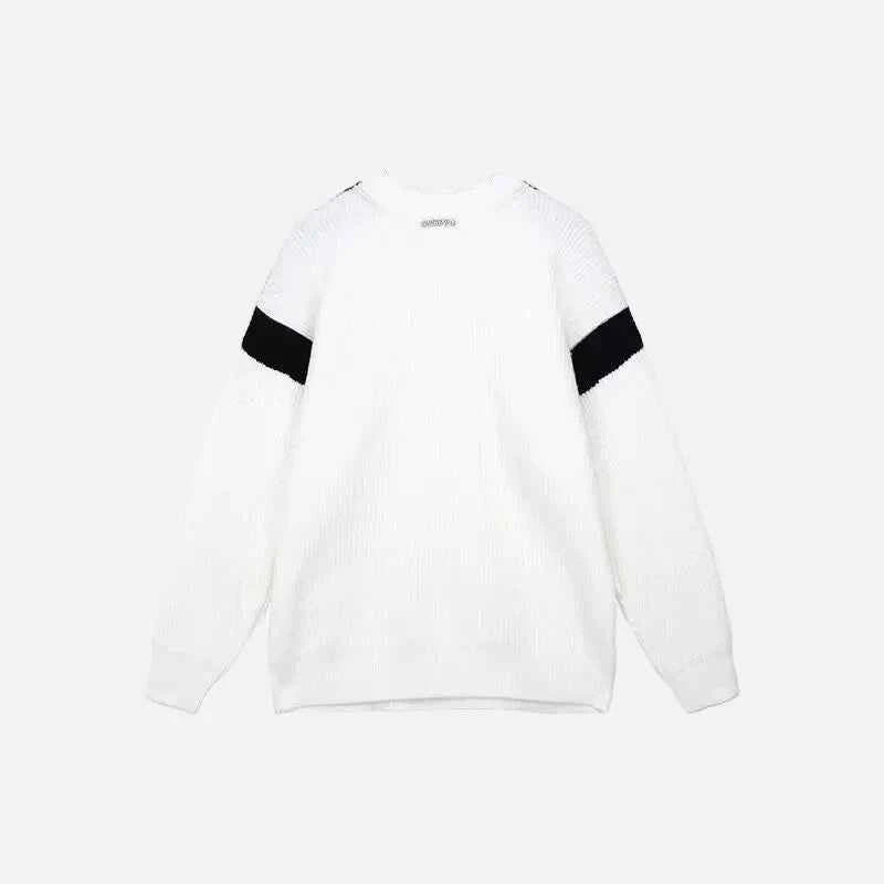 Streetwear Korean Style Round Neck Knit Sweater