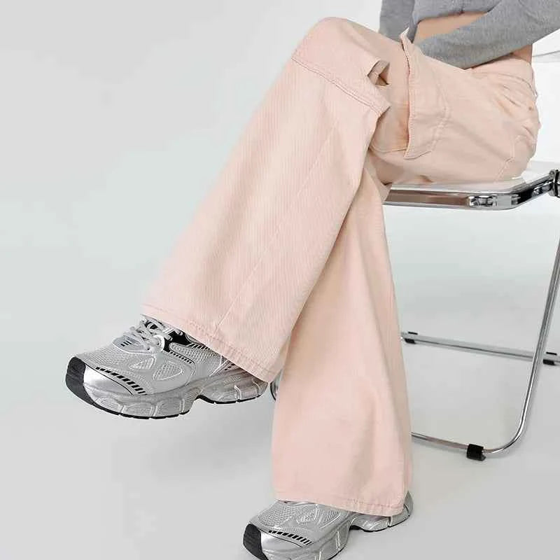 Pink Safari Style High Waist Pants