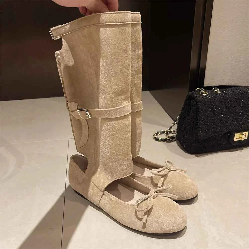 Vintage Summer Mid-Calf Mary Open Boot
