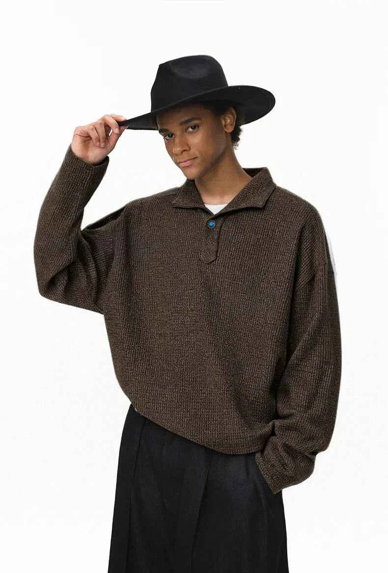 Vintage Italian Old Money Style Polo Sweater
