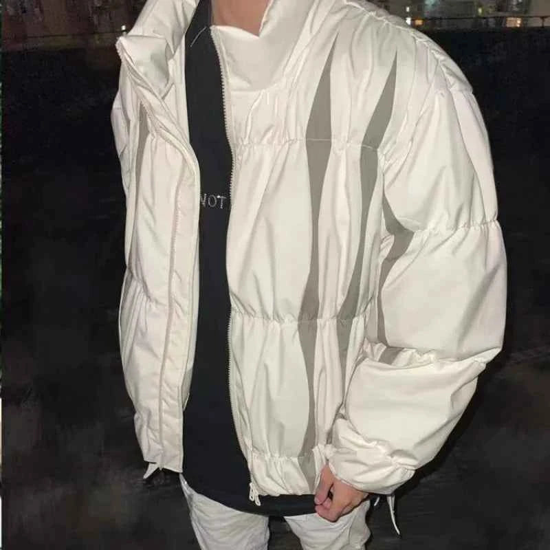 Colorful Striped Fluffy Hip Hop Puffer Jacket
