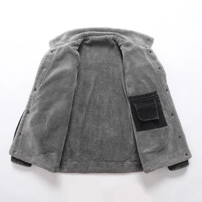 Neutral Color Button Up Fleece Jacket