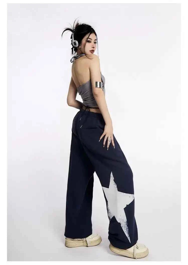 Women High Waist Wide Leg Jogging Sweatpants
