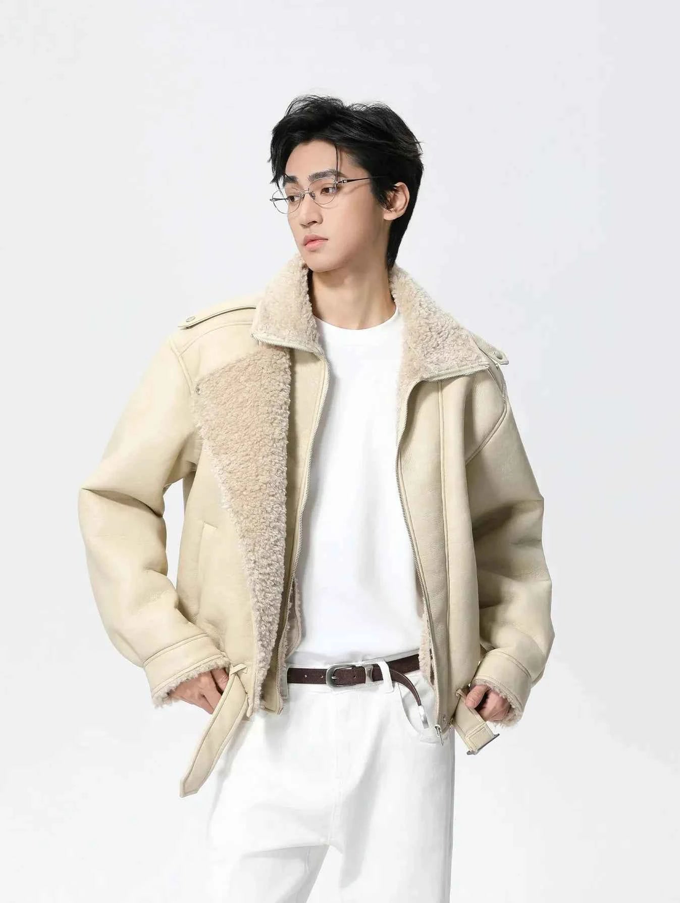 Effortless Warm Fleece Lined Leather Jacket