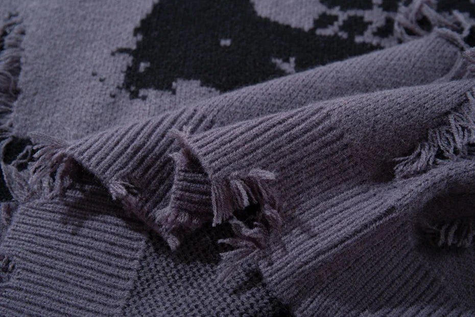 Skull Star Knitted Sweatshirt