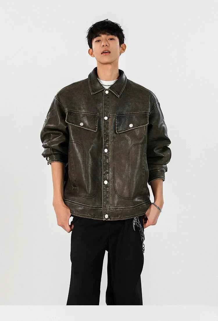 Classic Premium Vintage Loose Leather Motorcycle Jacket