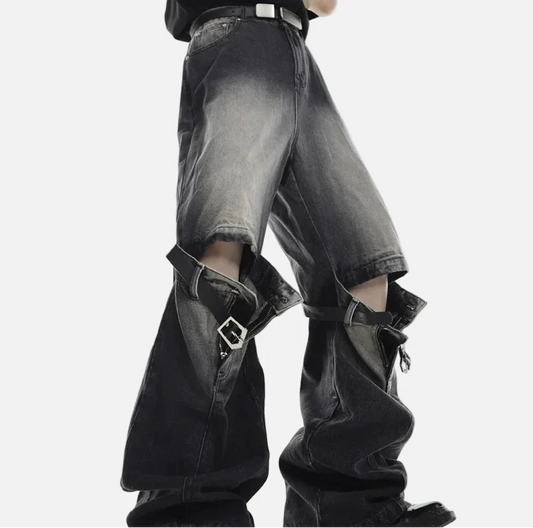 Advanced Flare Button Pocket Hip Jeans - Luxuryurbanwear