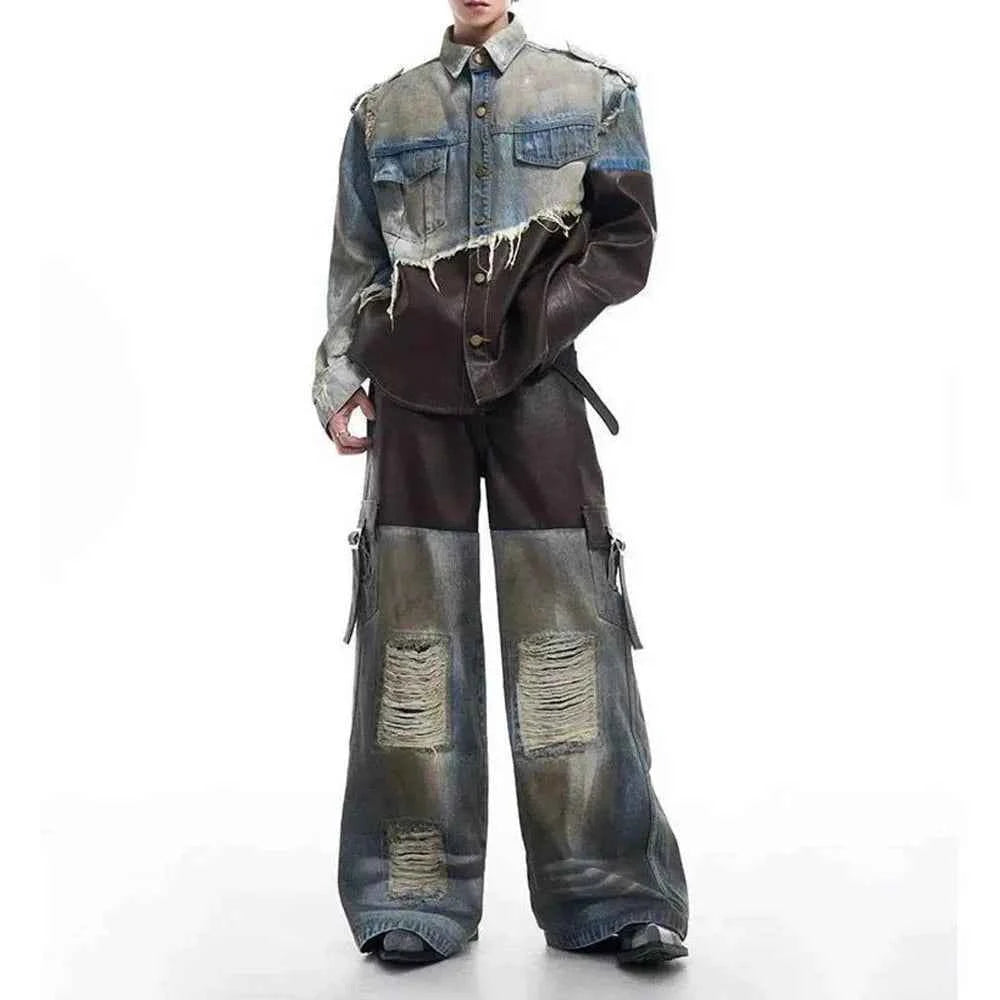 Versatile Patchwork Denim & Leather Jacket
