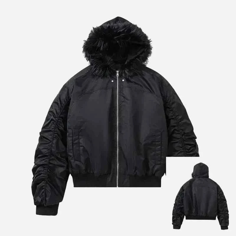 Stylish Lightweight Padded Fur Down Jacket