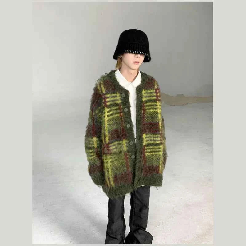 Oversize Striped Green Vintage Cardigan