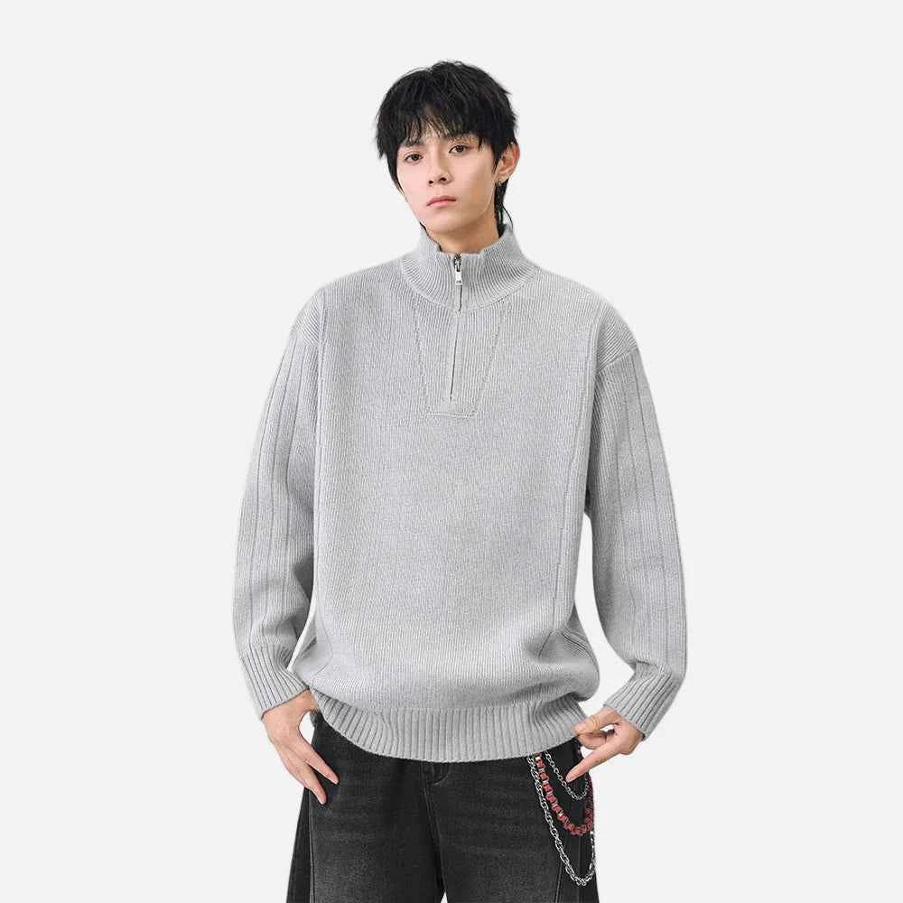 Cozy Trendy Ribbed Mock Neck Sweater