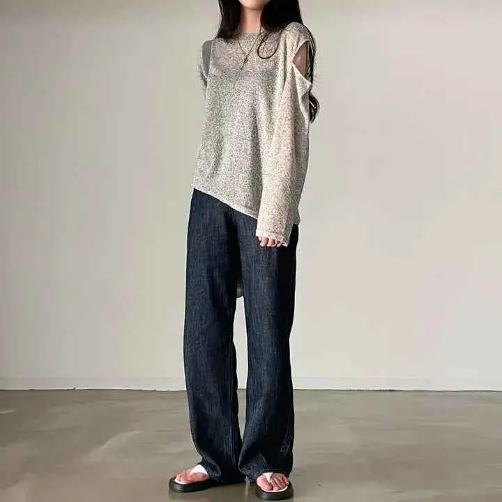 Off Shoulder Basic Loose Casual T-Shirt