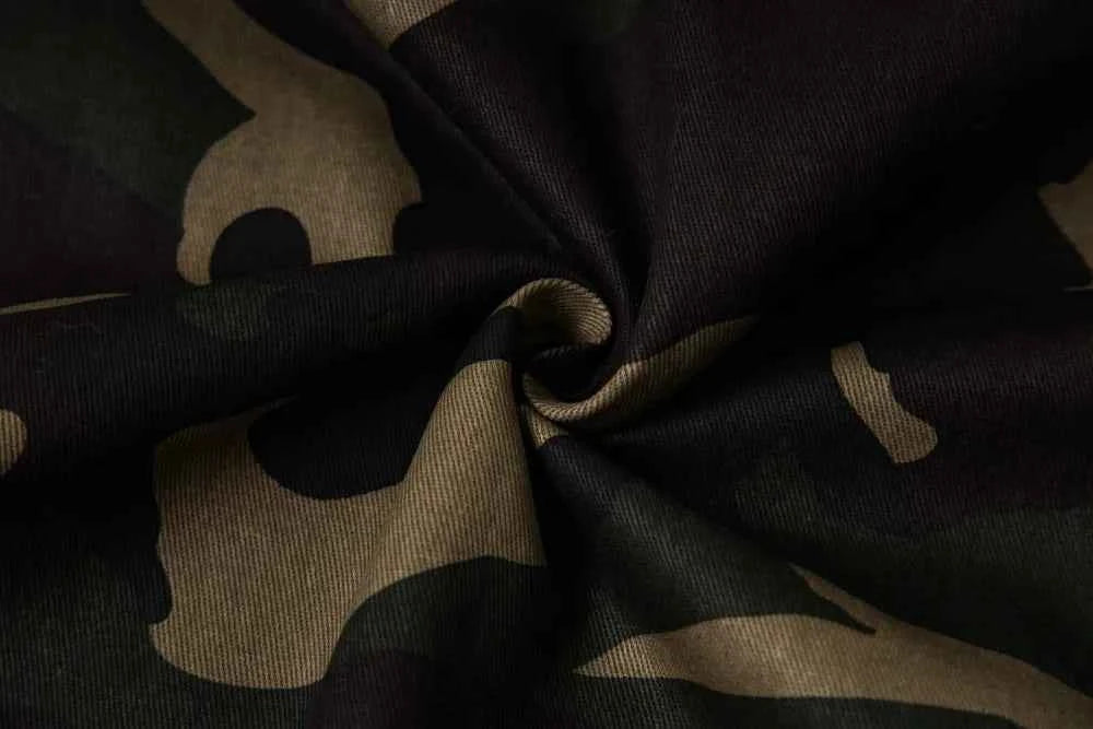 Camouflage Retro Print Faux Fur Hooded Jacket