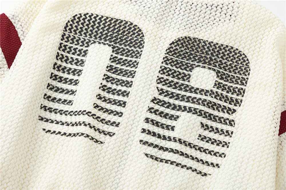 Lightweight Hip Hop Zip-Up Hooded Knitted Sweatshirt