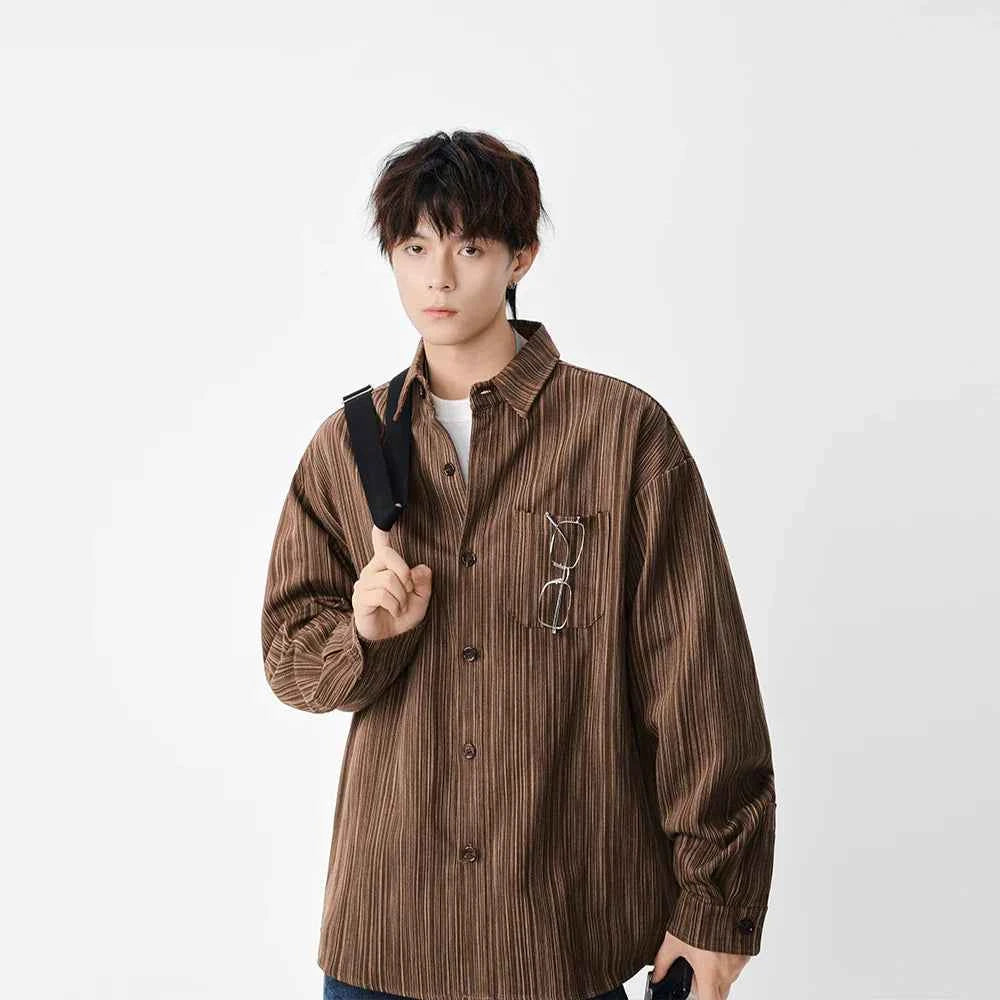 Y2K Vertical Striped Long Sleeve Shirt
