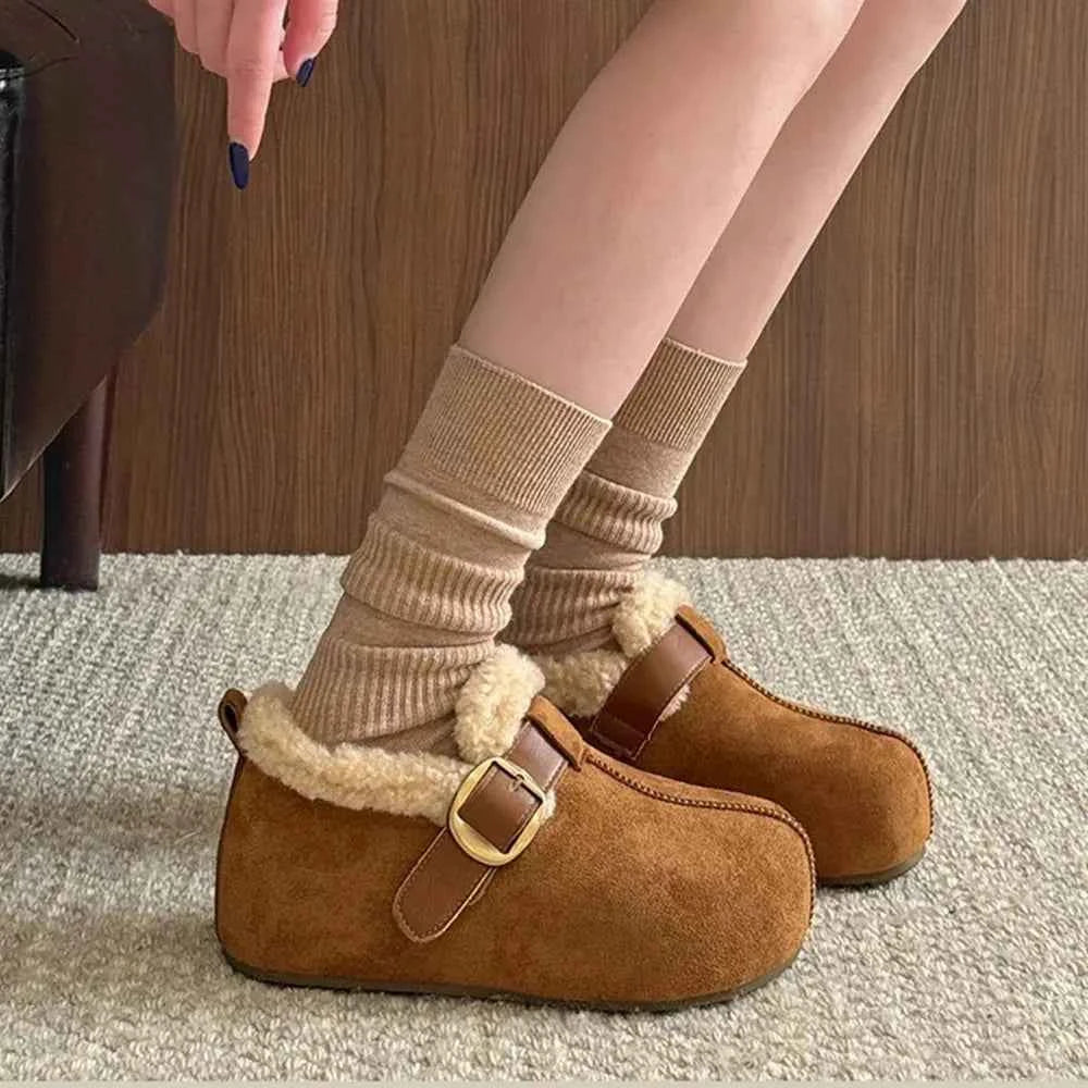 Cozy Faux Fur Loafers Flats Shoes