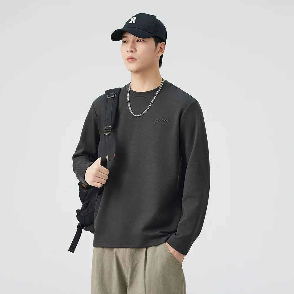 Cozy Winter Logo Solid Color Long Sleeve T-Shirt