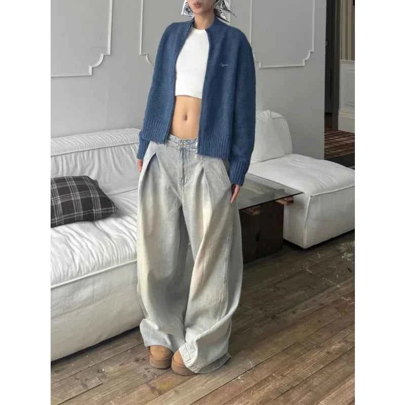 Retro Loose Wide Leg Denim Jeans