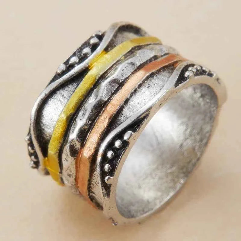 Geometric Irregular Punk Style Wide Face Rings