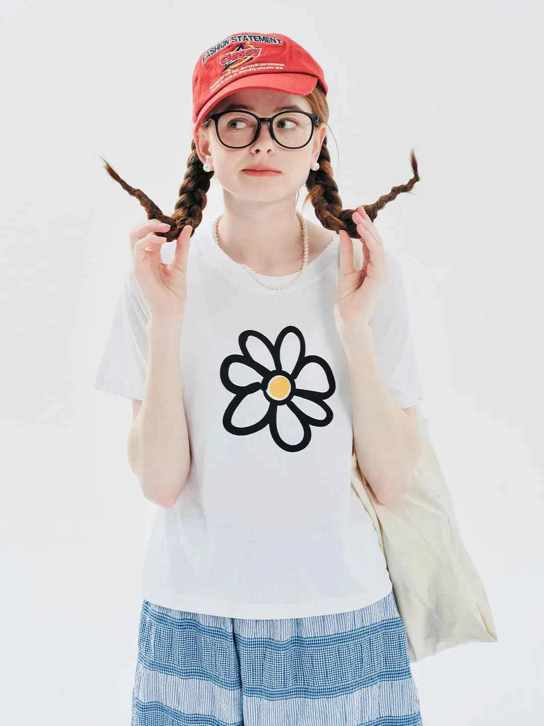 Trendy Stylish Floral Print White T-Shirt