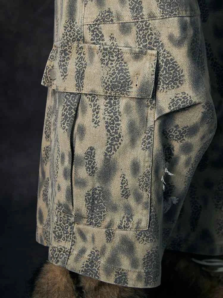 High Quality Leopard Print Cropped Jorts