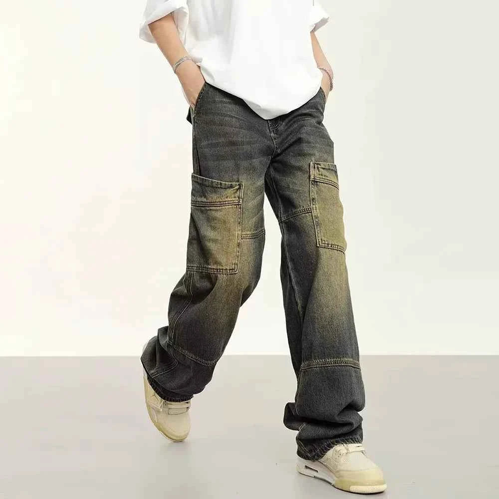 Y2k Retro Loose Straight Overalls Jeans