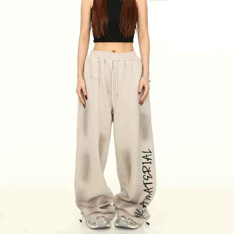 Streetwear Cool High Waist Graffiti Letter Sweatpants